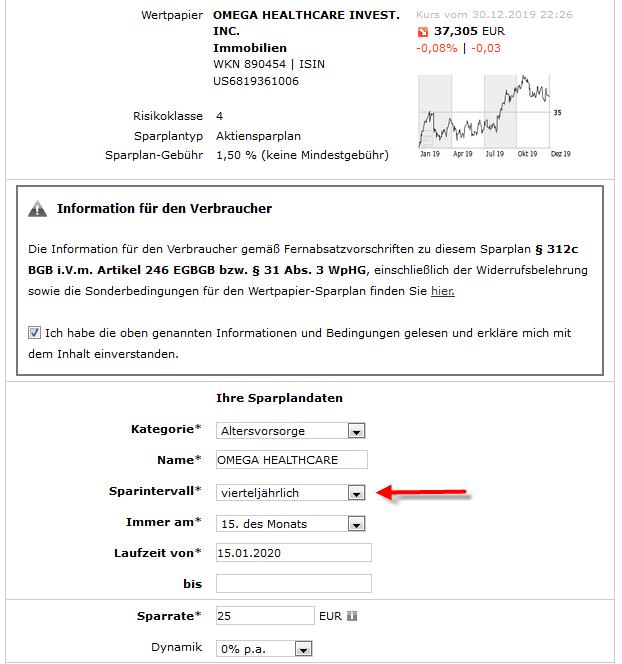 Consorsbank Aktien Sparplan Vierteljährig